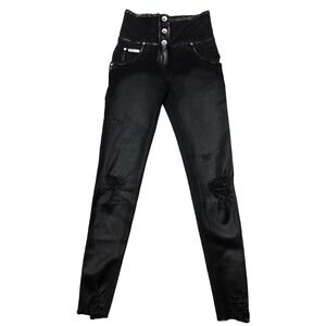 Freddy WR.UP Jeans Leggings XS Black‎ Denim Shaping Compression Distressed
